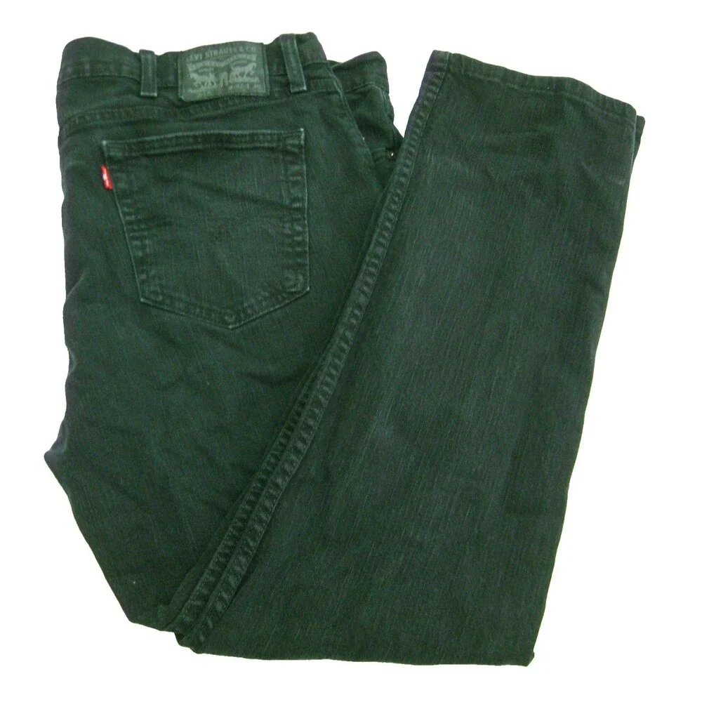 Levi's 511 Black Jeans Mens Size 42x30 Cotton Denim Pants 5 Pockets Zipper Fly